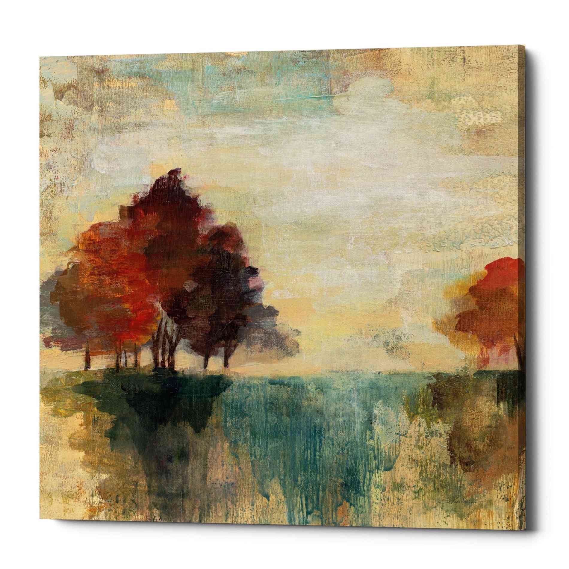 'Landscape Monotype II' by Silvia Vassileva, Canvas Wall Art,Size 1 Square