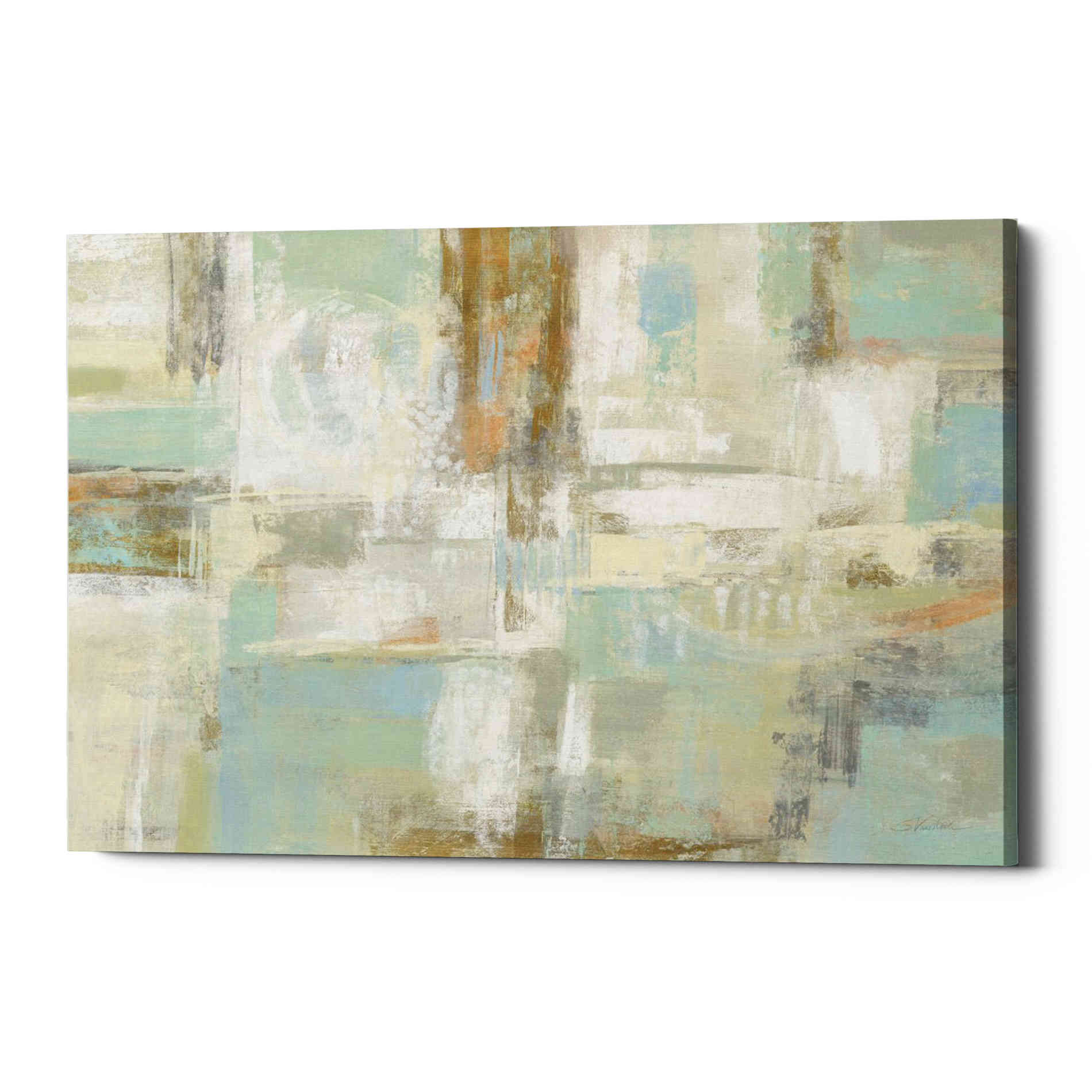 'Shades of Celedon' by Silvia Vassileva, Canvas Wall Art,Size A Landscape