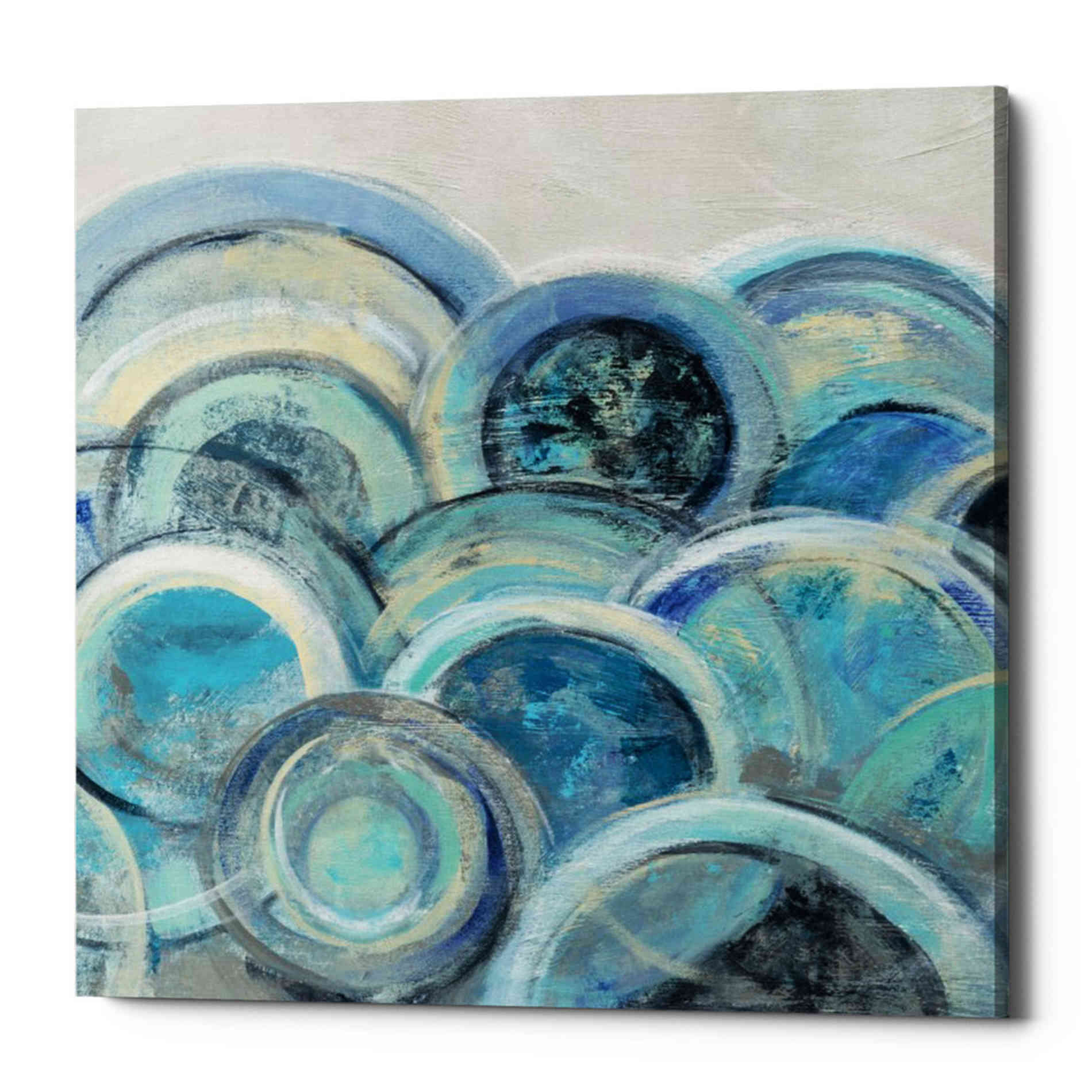'Variation Blue Grey III' by Silvia Vassileva, Canvas Wall Art,Size 1 Square