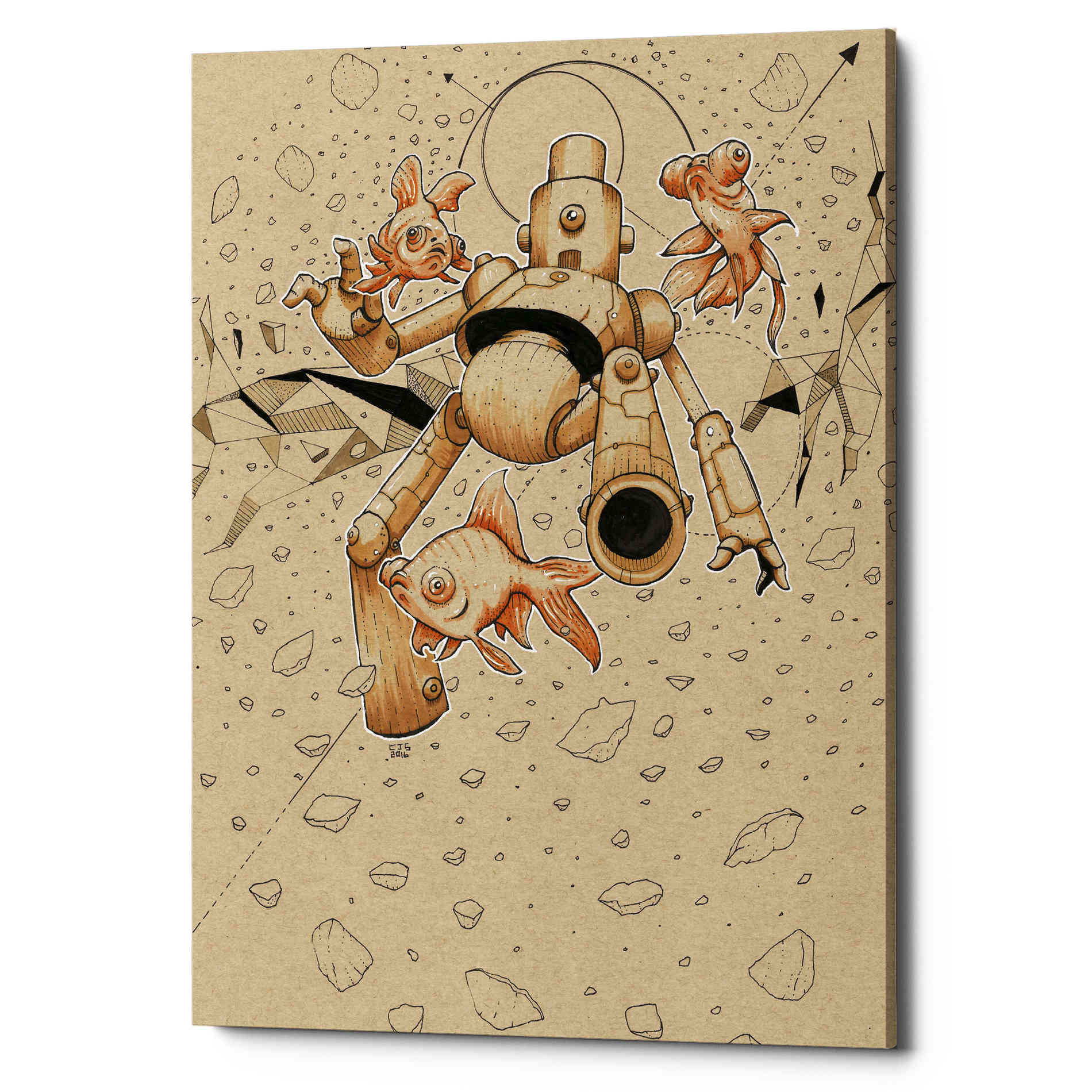 'Float Bot Fish' by Craig Snodgrass, Canvas Wall Art