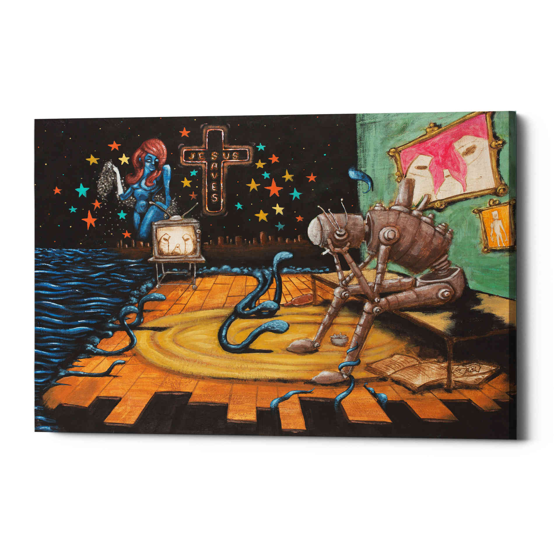 'Jesus Saves' by Craig Snodgrass, Canvas Wall Art