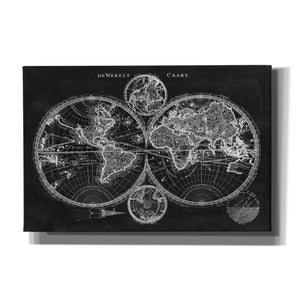 'Charcoal World Map' by Studio W Canvas Wall Art