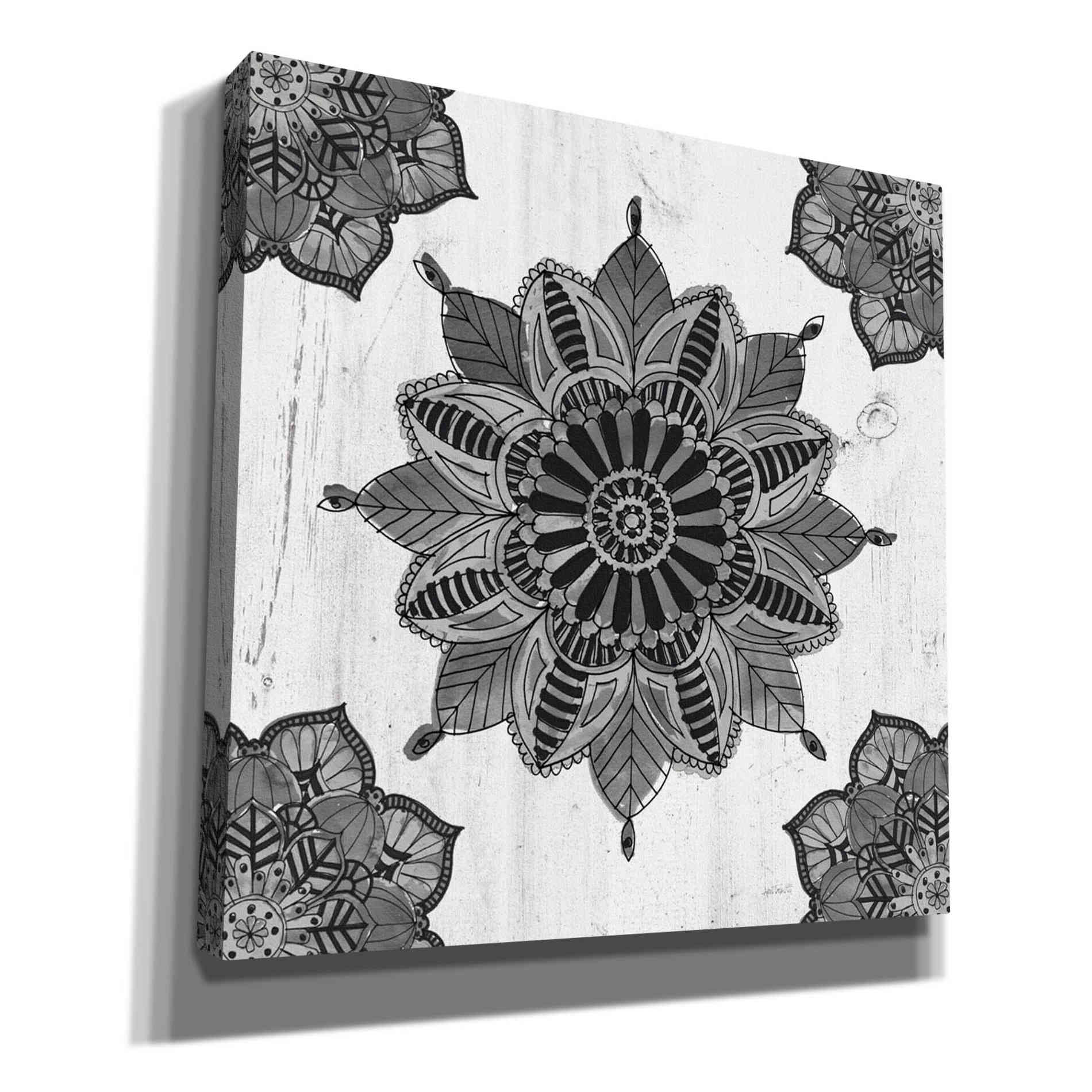 'Mandala Morning VI Black and White' by Anne Tavoletti, Canvas Wall Art