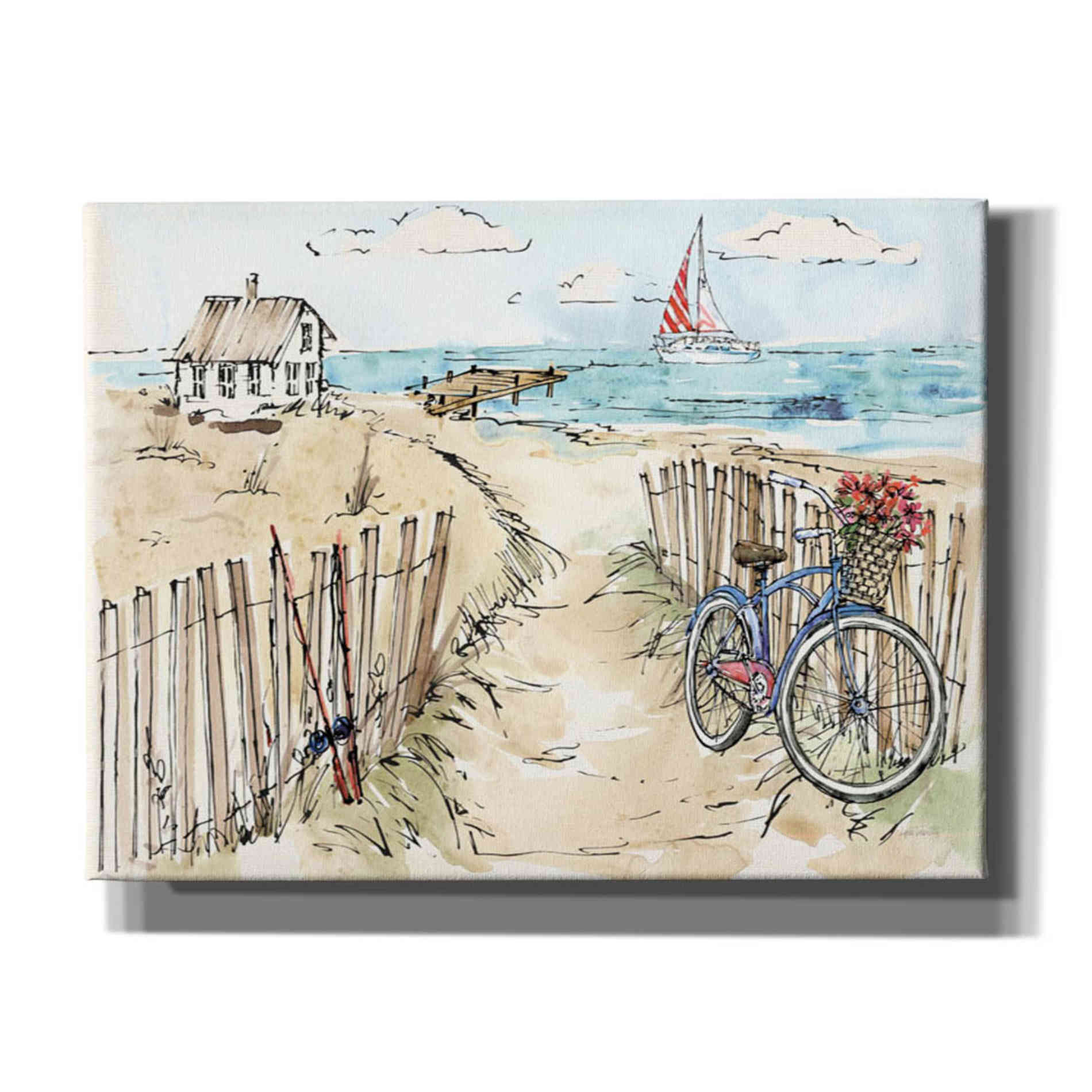 'Coastal Catch V' by Anne Tavoletti, Canvas Wall Art
