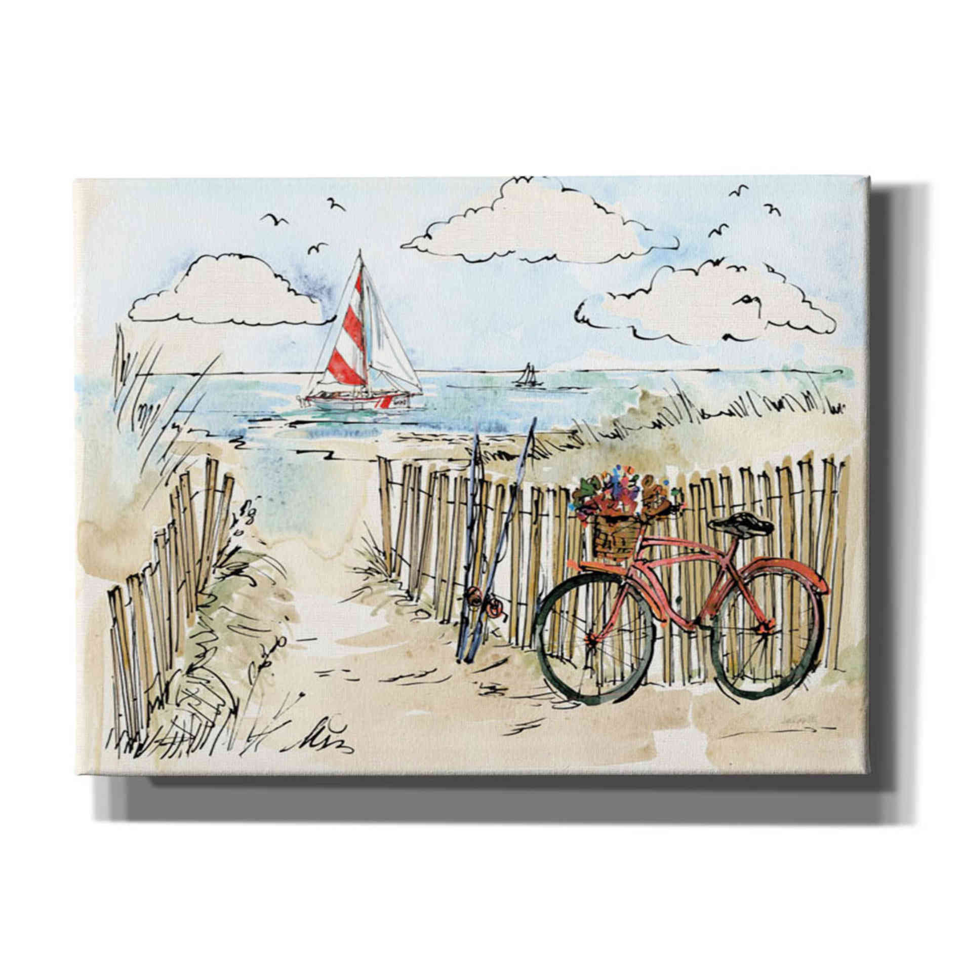 'Coastal Catch VI' by Anne Tavoletti, Canvas Wall Art