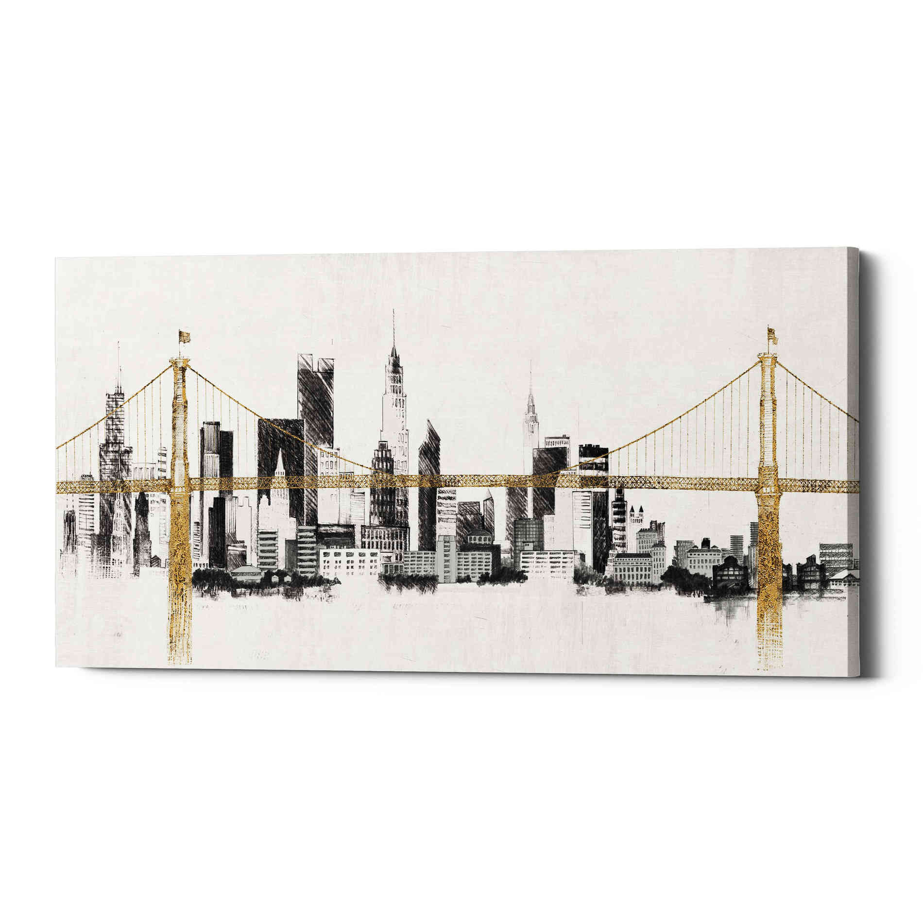 'Bridge And Skyline' by Avery Tillmon, Canvas Wall Art