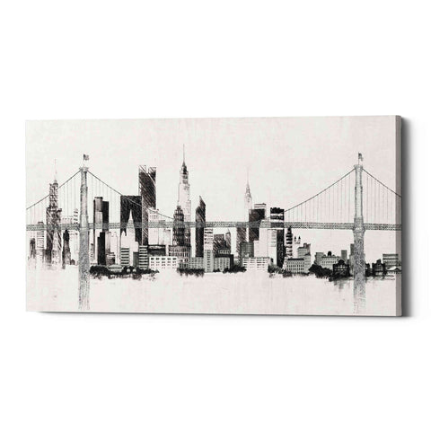 Image of 'Bridge And Skyline Silver' by Avery Tillmon, Canvas Wall Art