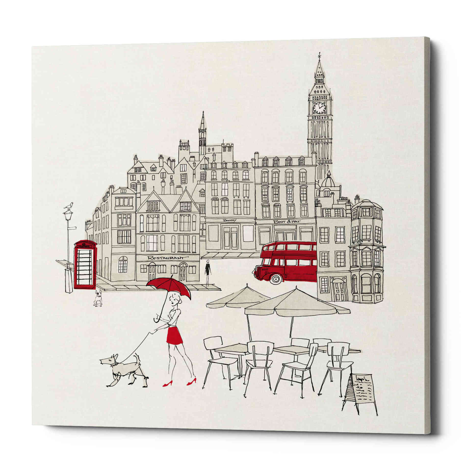 'World Cafes' by Avery Tillmon, Canvas Wall Art