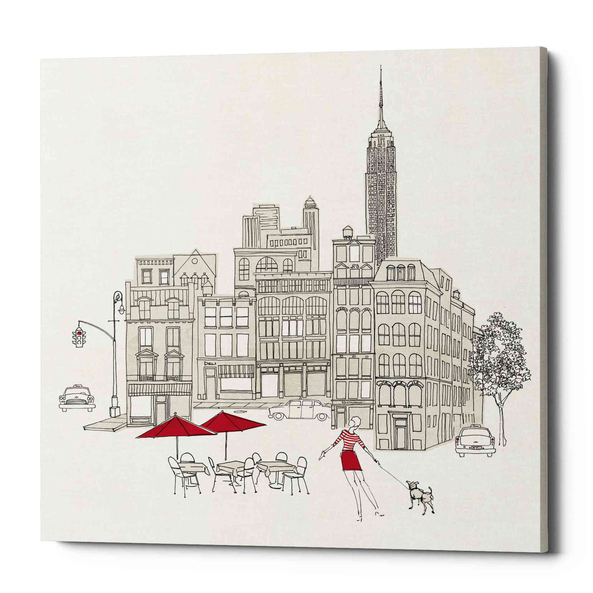 'World Cafe III NYC Red' by Avery Tillmon, Canvas Wall Art