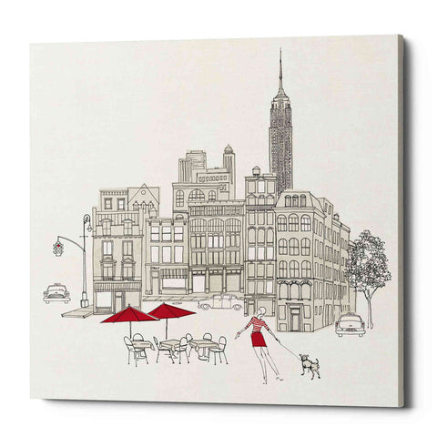 Image of 'World Cafe III NYC Red' by Avery Tillmon, Canvas Wall Art
