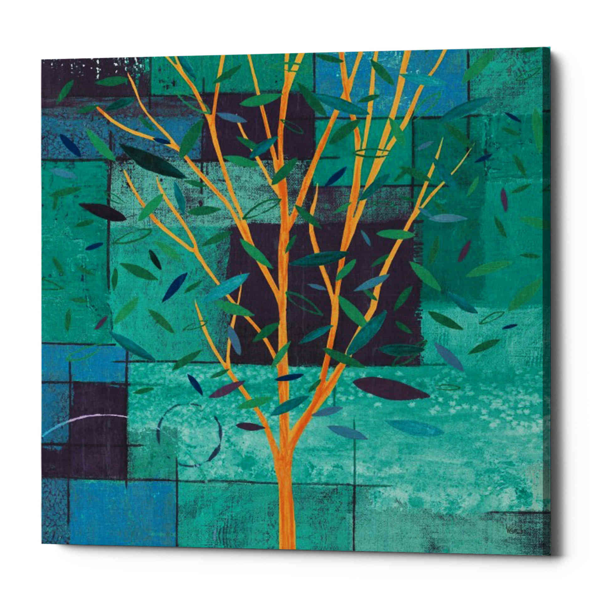 'Watercolor Forest V Peacock' by Veronique Charron, Canvas Wall Art