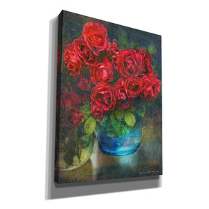 'Roses in Blue Jar' by Chris Vest, Giclee Canvas Wall Art