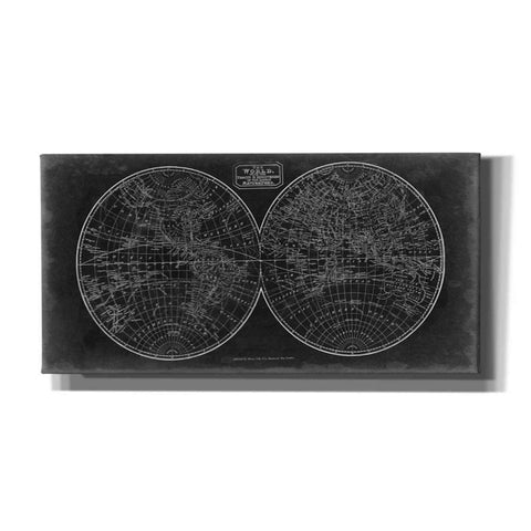 Image of 'Blueprint of the World in Hemispheres' by Vision Studio Giclee Canvas Wall Art