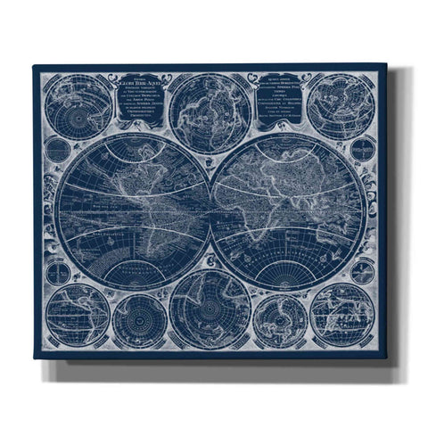 Image of 'World Globes Blueprint' by Vision Studio Giclee Canvas Wall Art