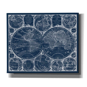 'World Globes Blueprint' by Vision Studio Giclee Canvas Wall Art