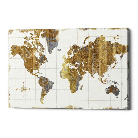 Image of 'Gilded Map' by Wild Apple Portfolio, Canvas Wall Art