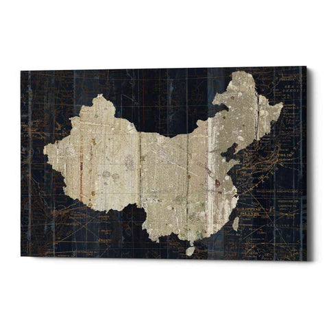 Image of 'Old World Map China' by Wild Apple Portfolio, Canvas Wall Art
