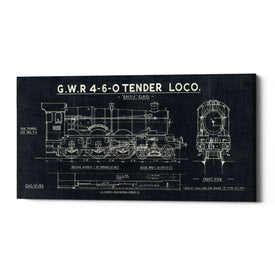 'Train Blueprint III' by Wild Apple Portfolio, Canvas Wall Art