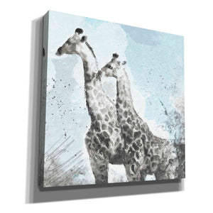 'Two Giraffes' by Linda Woods, Canvas Wall Art
