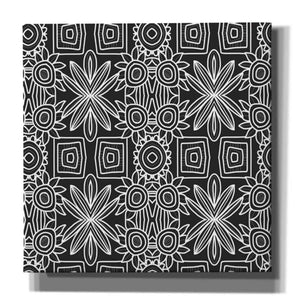 'Black And White Boho Floral' by Linda Woods, Canvas Wall Art