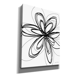 'Black Ink Flower I' by Linda Woods, Canvas Wall Art