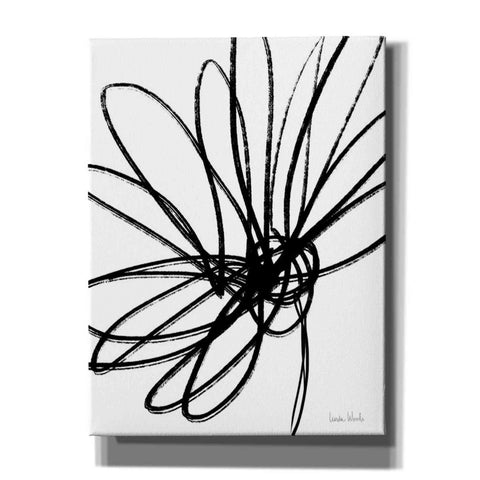 Image of 'Black Ink Flower Ii' by Linda Woods, Canvas Wall Art