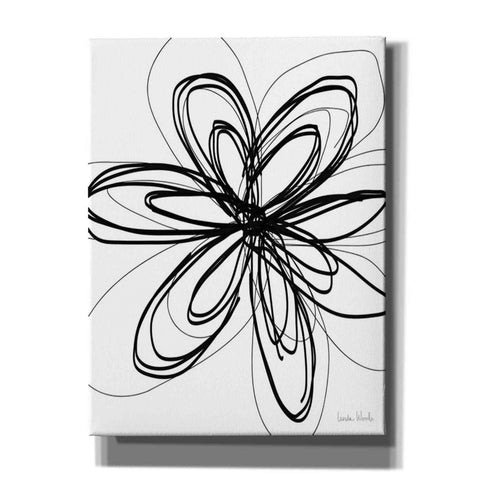 Image of 'Black Ink Flower I' by Linda Woods, Canvas Wall Art