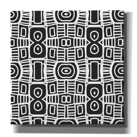 Image of 'Black And White Boho Floral II' by Linda Woods, Canvas Wall Art