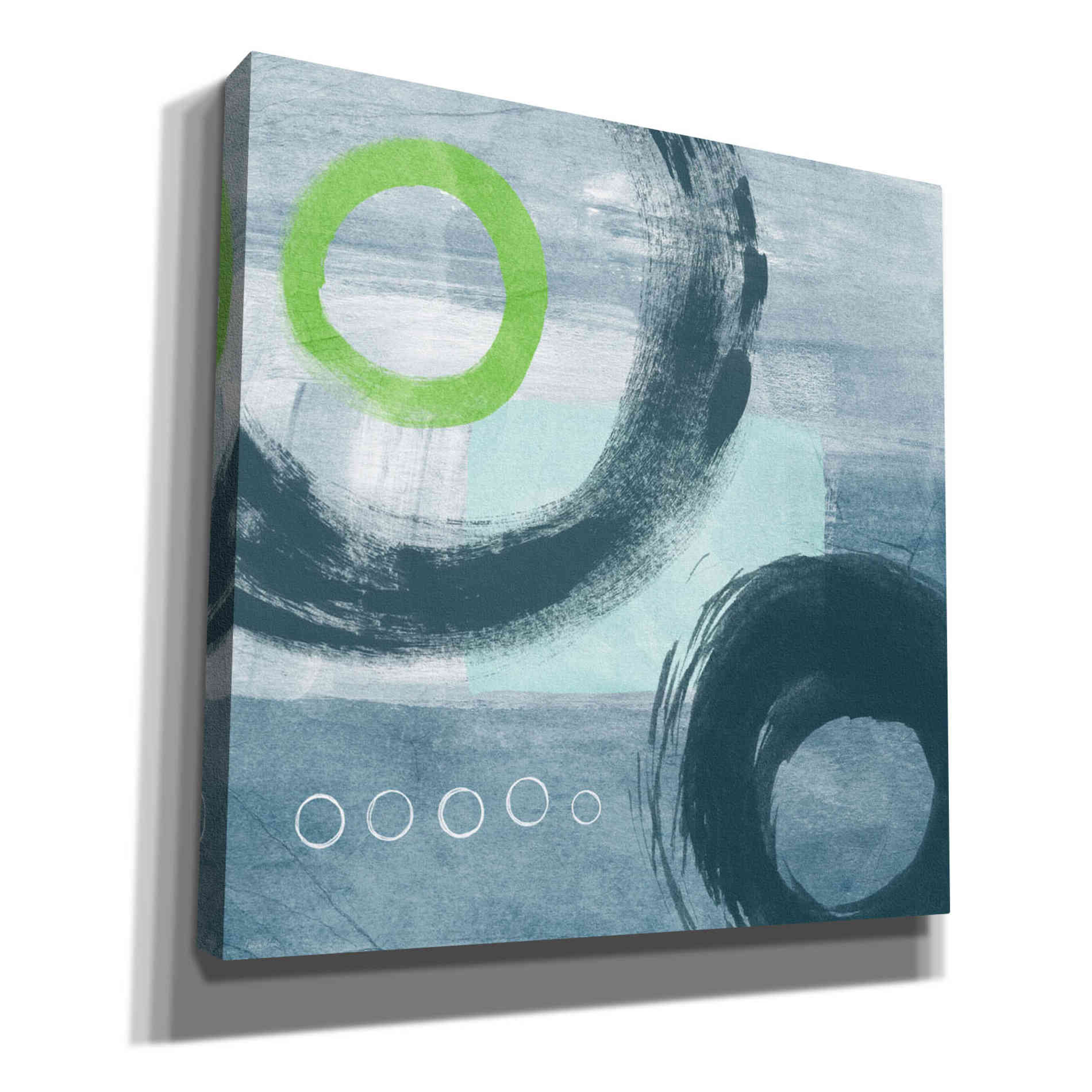 'Blue Circles I' by Linda Woods, Canvas Wall Art