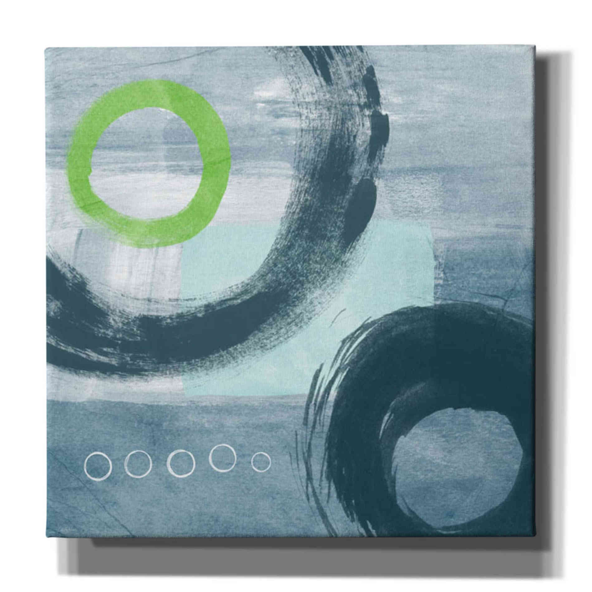 'Blue Circles I' by Linda Woods, Canvas Wall Art