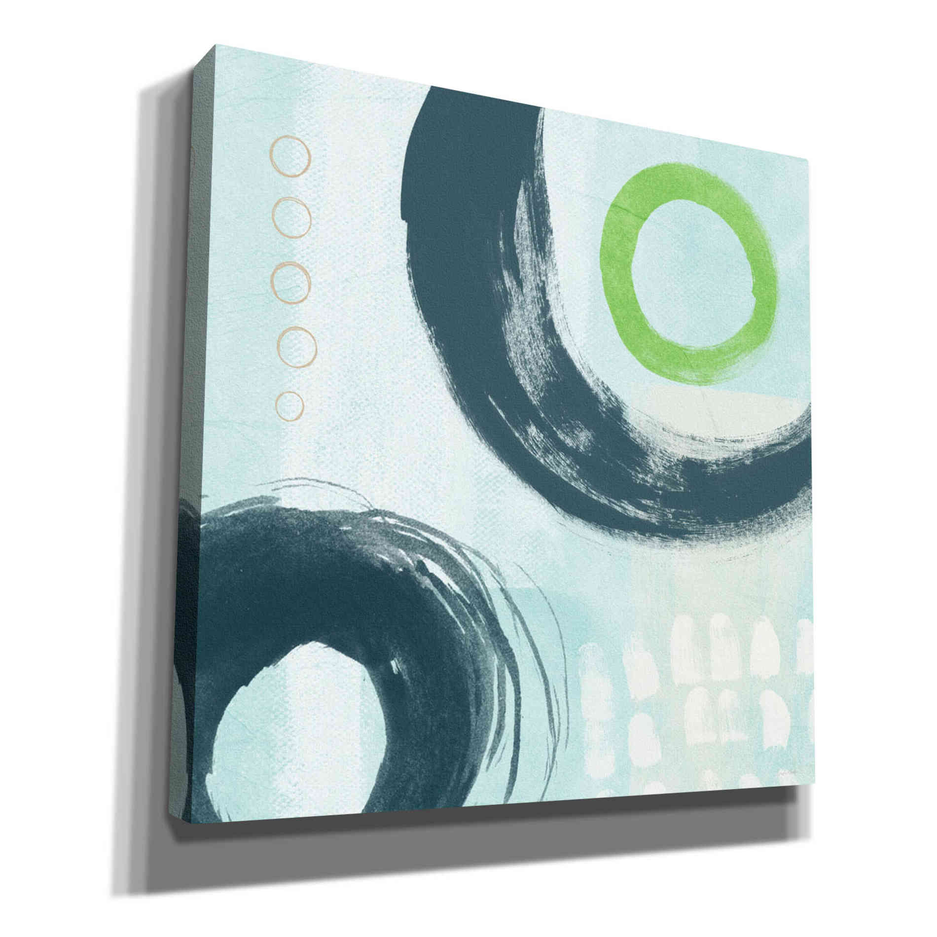 'Blue Circles III' by Linda Woods, Canvas Wall Art
