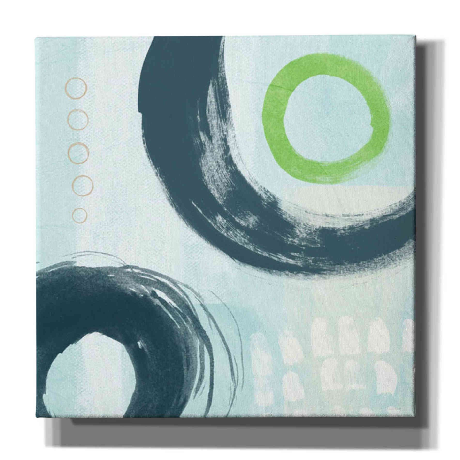 'Blue Circles III' by Linda Woods, Canvas Wall Art