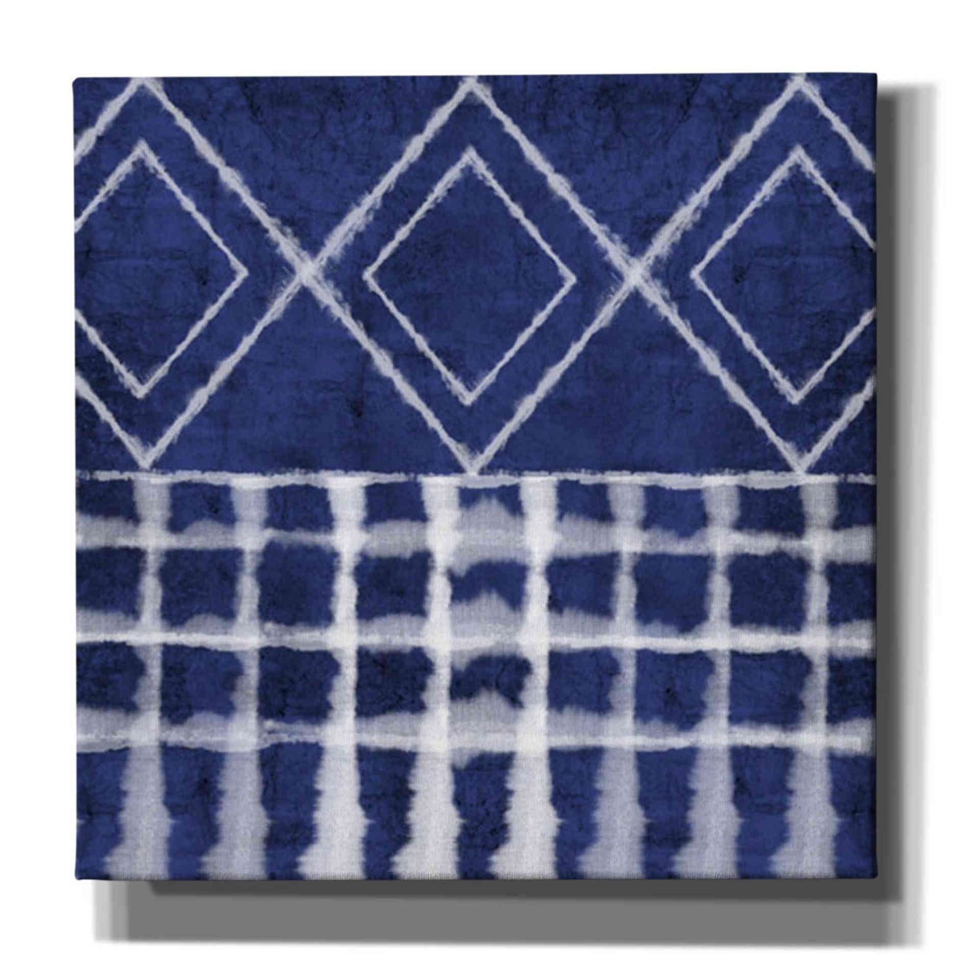 'Blue Shibori D' by Linda Woods, Canvas Wall Art
