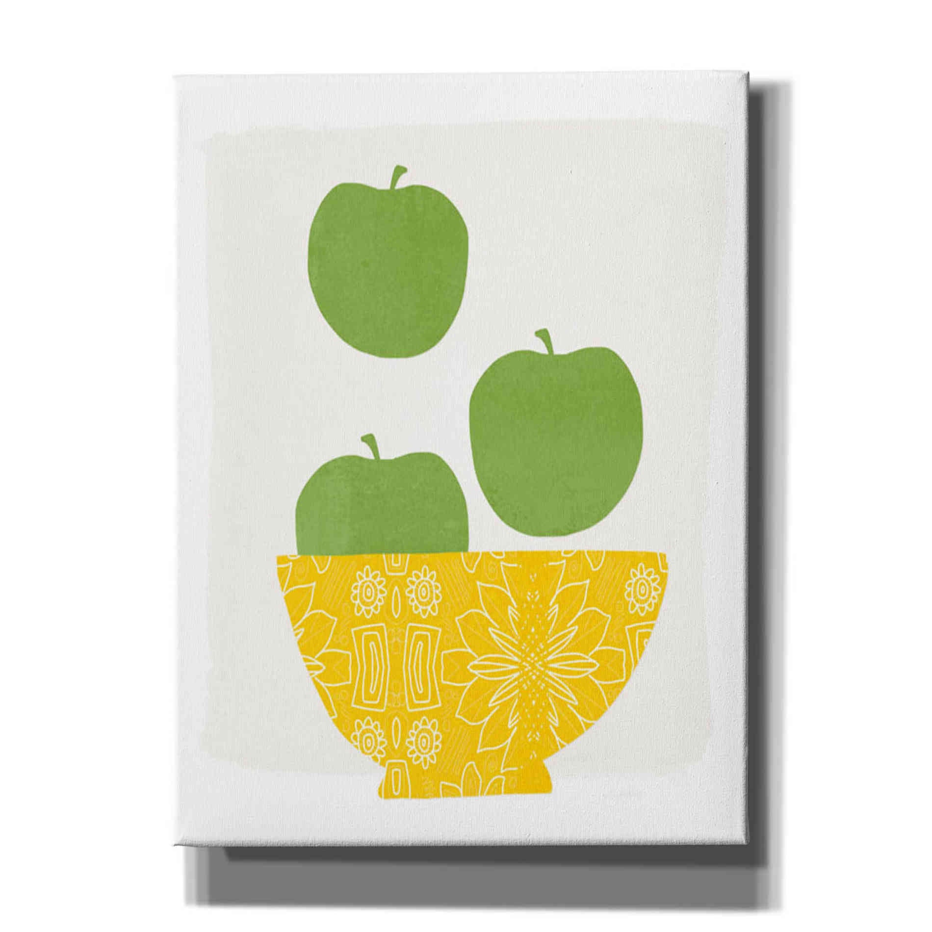 'Bowl of Green Apples' by Linda Woods, Canvas Wall Art