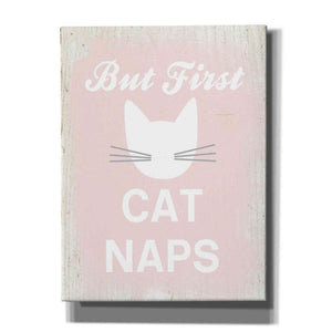'But First Cat Naps' by Linda Woods, Canvas Wall Art