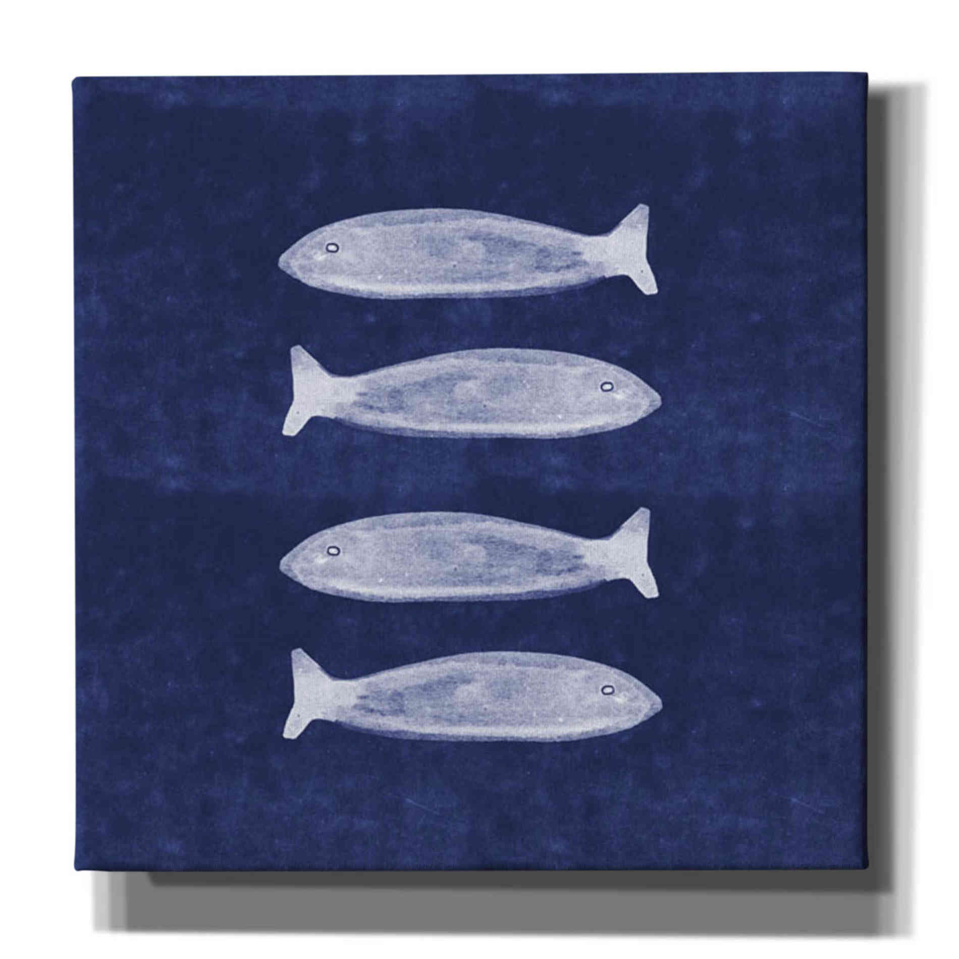 'Indigo Fish' by Linda Woods, Canvas Wall Art