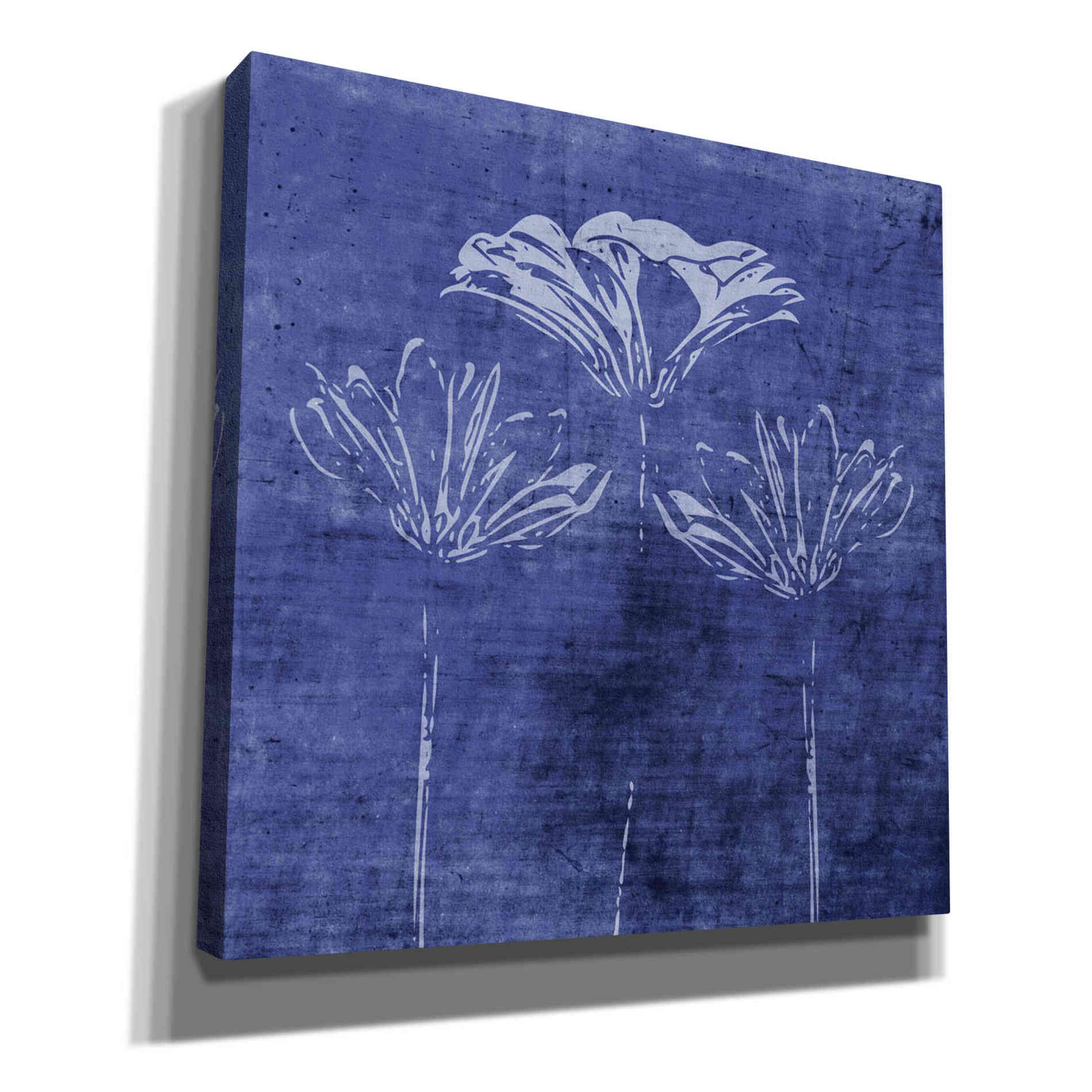 'Indigo Wild Flowers' by Linda Woods, Canvas Wall Art