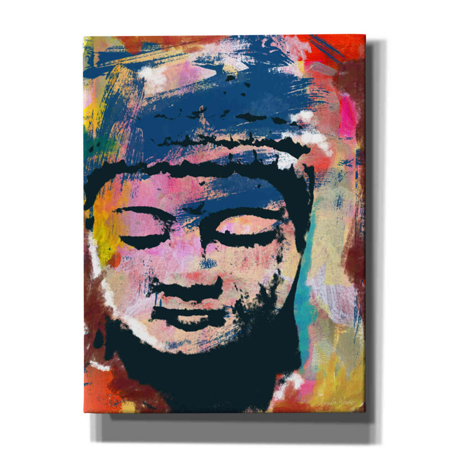 'Painted Buddha' by Linda Woods, Canvas Wall Art