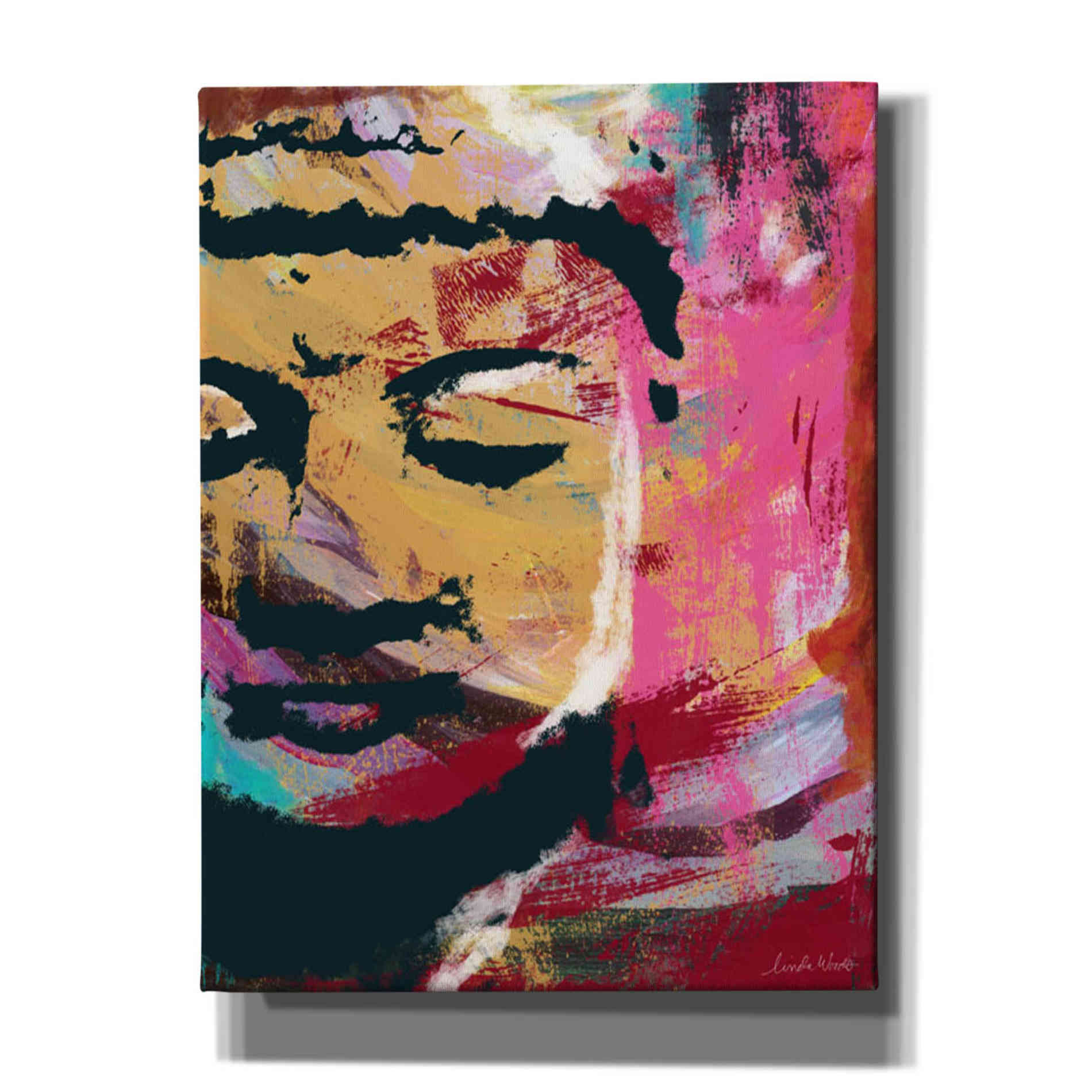 'Painted Buddha III' by Linda Woods, Canvas Wall Art