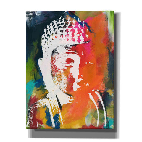 Image of 'Painted Buddha V' by Linda Woods, Canvas Wall Art