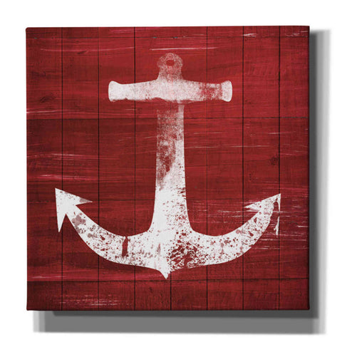 Image of 'Red and White Anchor' by Linda Woods, Canvas Wall Art