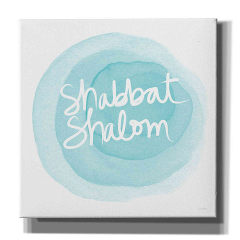 Image of 'Shabbat Shalom Blue' by Linda Woods, Canvas Wall Art