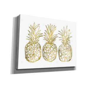 'Three Golden Pineapples' by Linda Woods, Canvas Wall Art