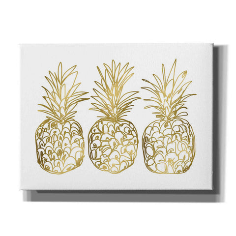 Image of 'Three Golden Pineapples' by Linda Woods, Canvas Wall Art
