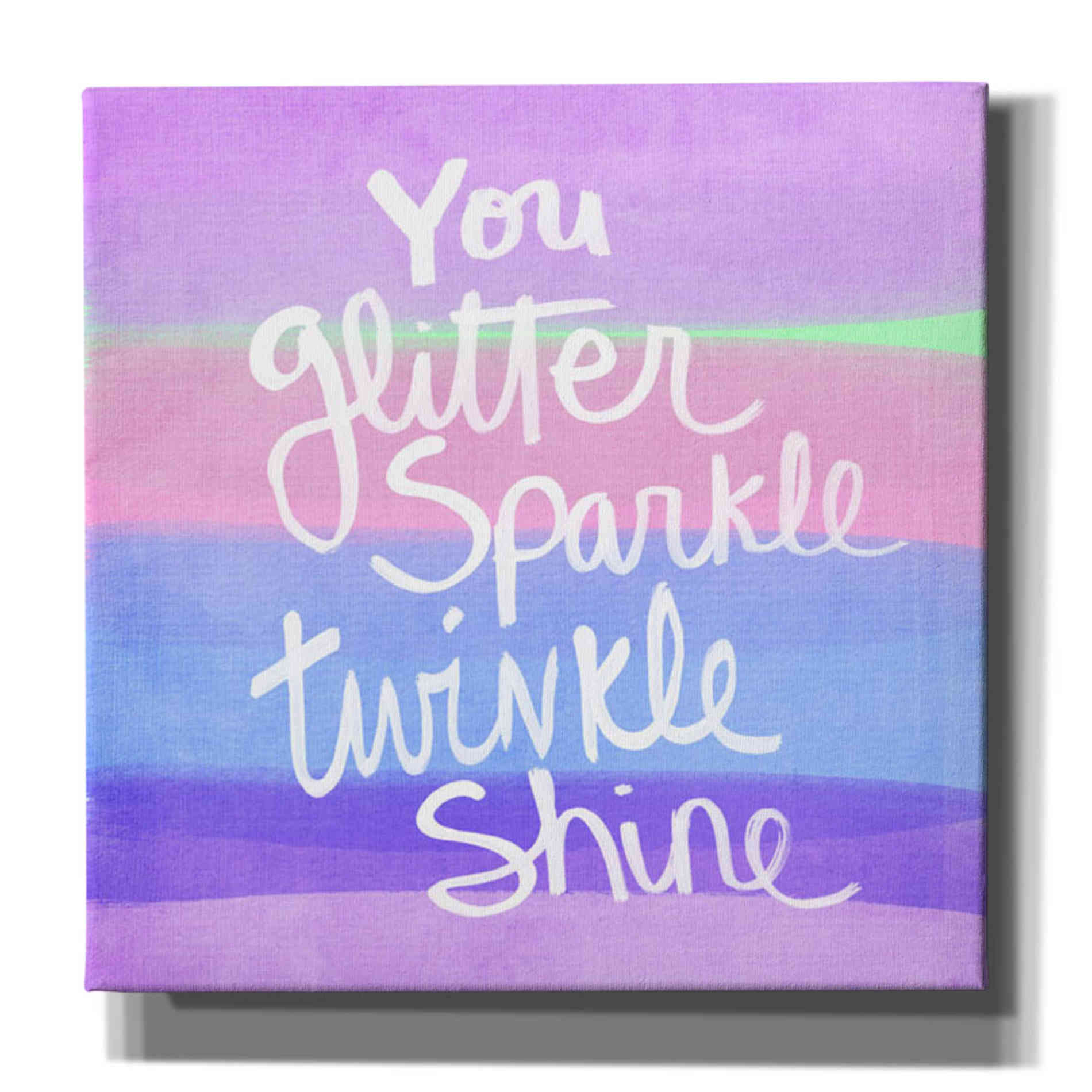 'Unicorn Stripe Sparkle' by Linda Woods, Canvas Wall Art