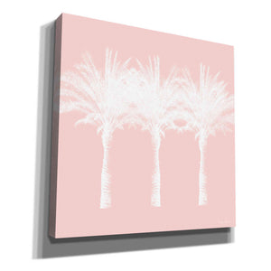 'White And Pink Palm Trees' by Linda Woods, Canvas Wall Art