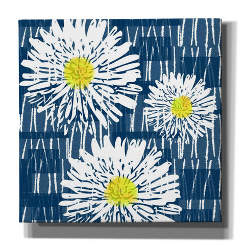 Image of 'White Flowers on Blue' by Linda Woods, Canvas Wall Art