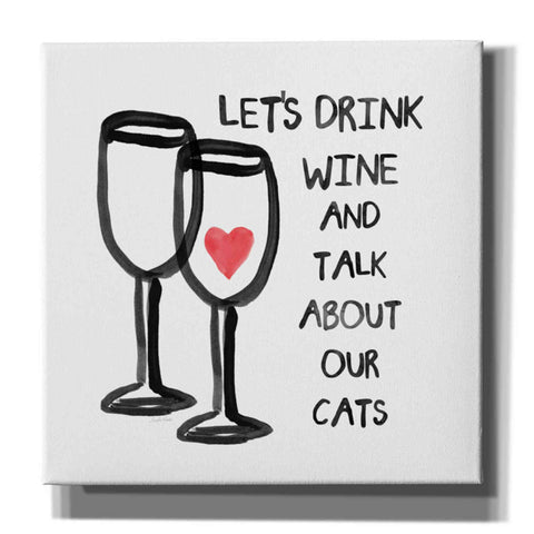 Image of 'Wine And Cats' by Linda Woods, Canvas Wall Art