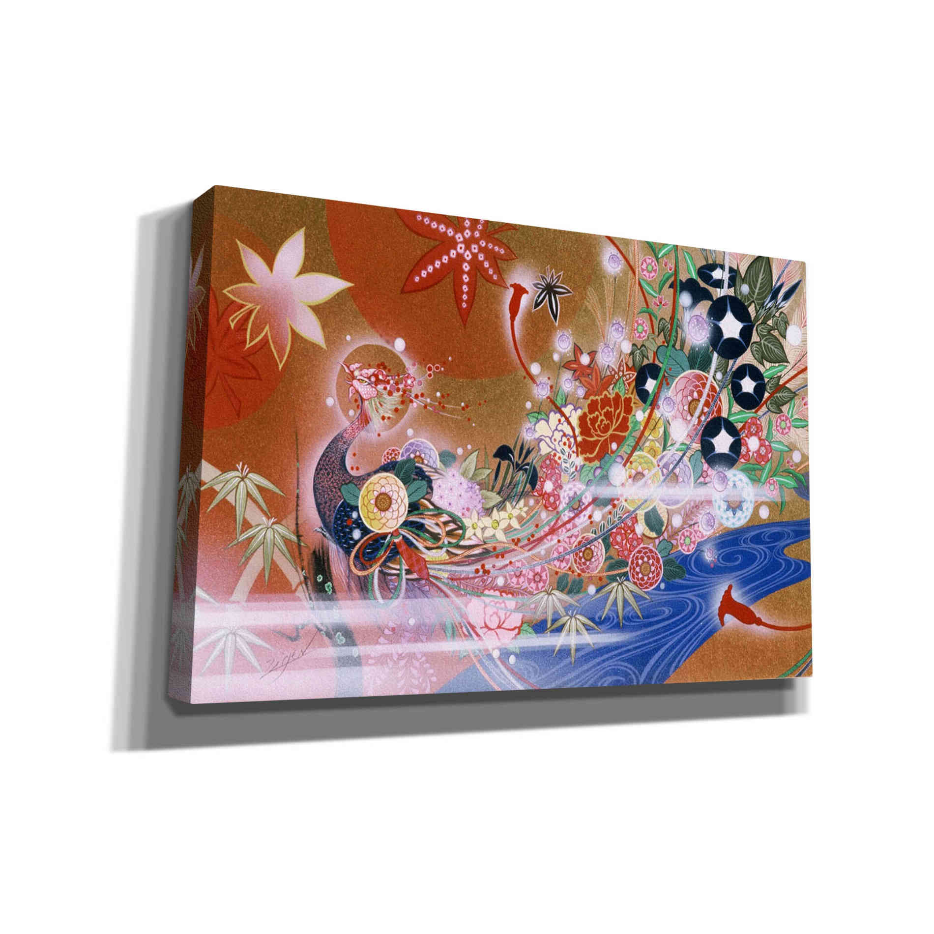 'Flowers Peacock' by Zigen Tanabe, Giclee Canvas Wall Art