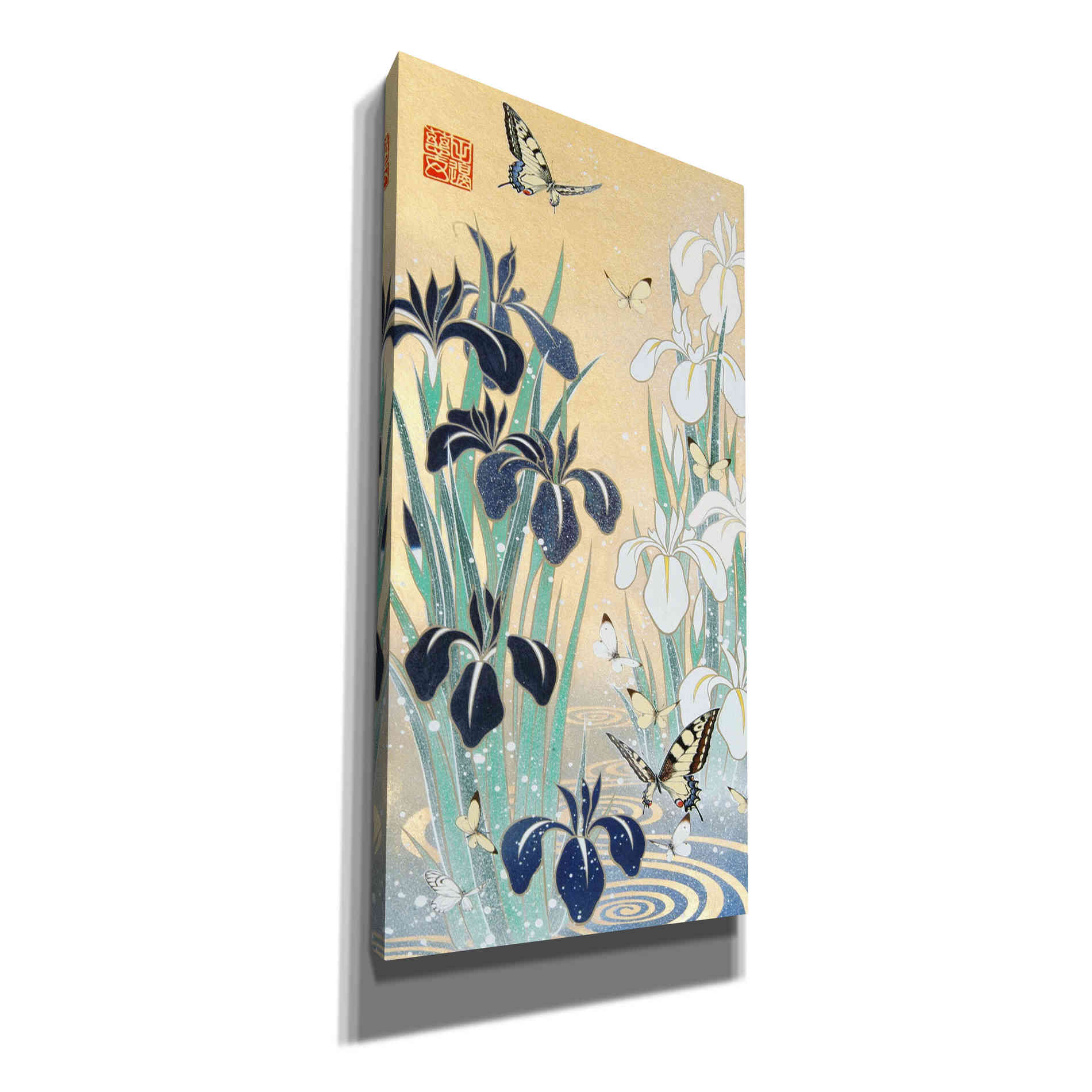 'Iris and Butterfly' by Zigen Tanabe, Giclee Canvas Wall Art